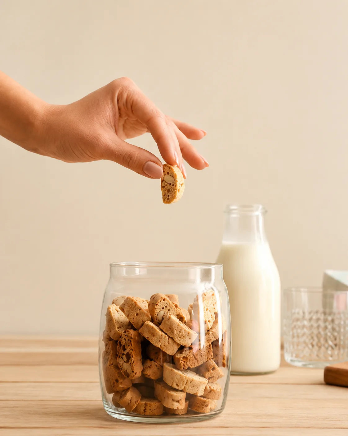 Biscoitos caseiros Dolce Biscotto em pote de vidro