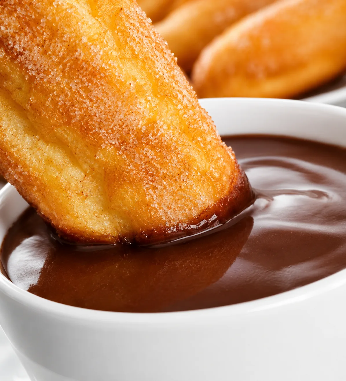 Doce artesanal sendo mergulhado em chocolate